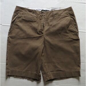 Talbots Womens Mid Rise Flat Front Chino Stretch Short Size 8 33x9